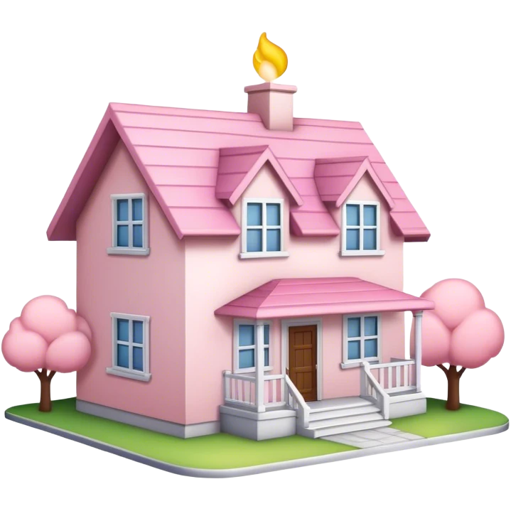 light pink house  emoji