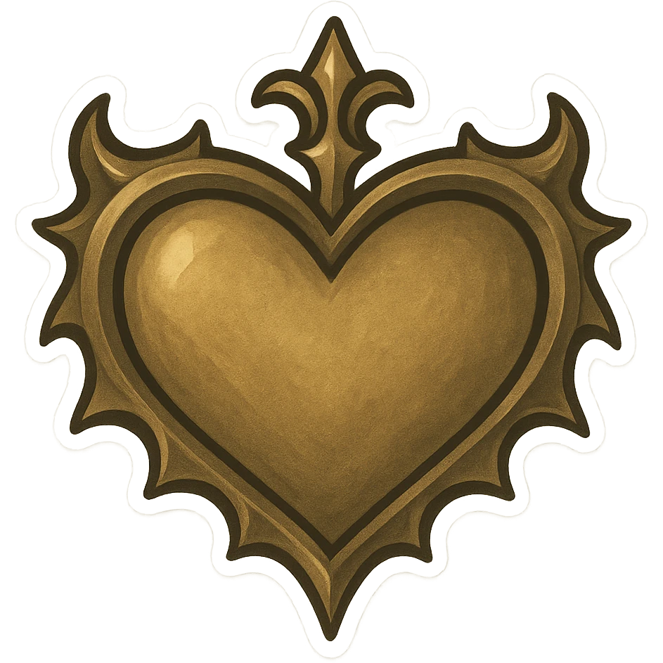 gold goth heart, remove background emoji