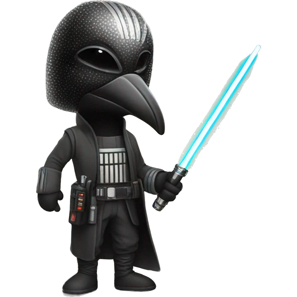 A loon with a lightsaber  emoji