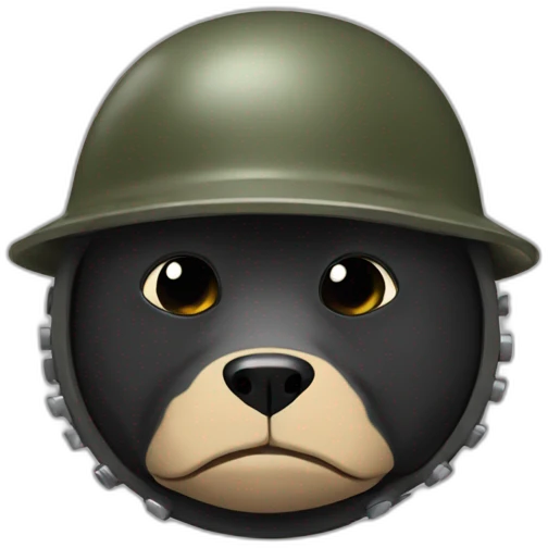 Mole with a combat helmet emoji