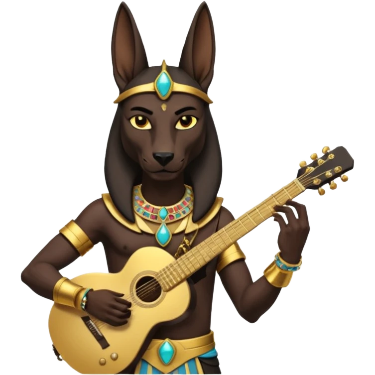 ancient anubis play guitar emoji