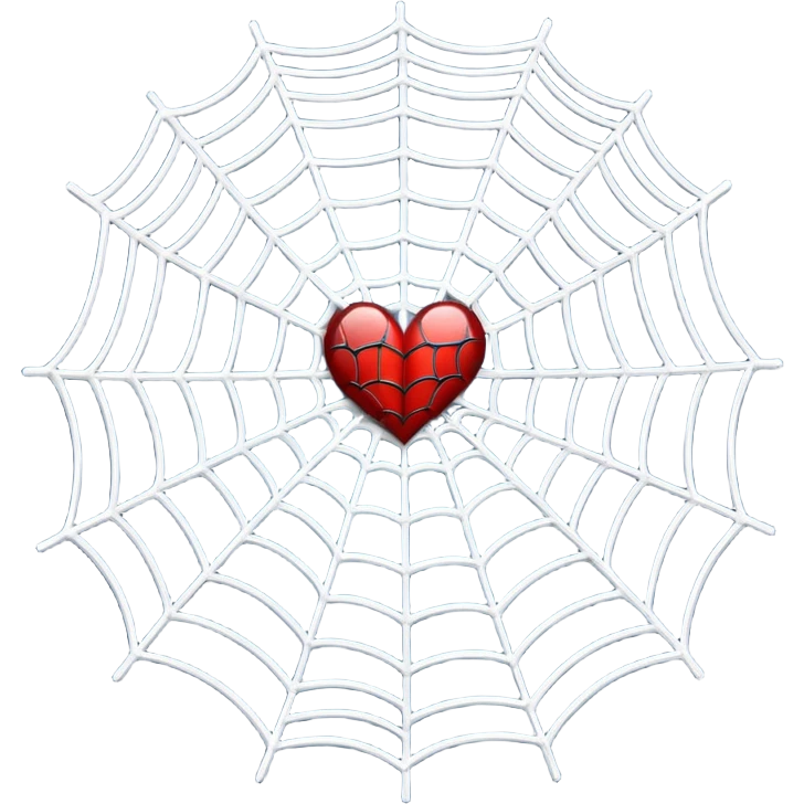 I love you text in spider web emoji