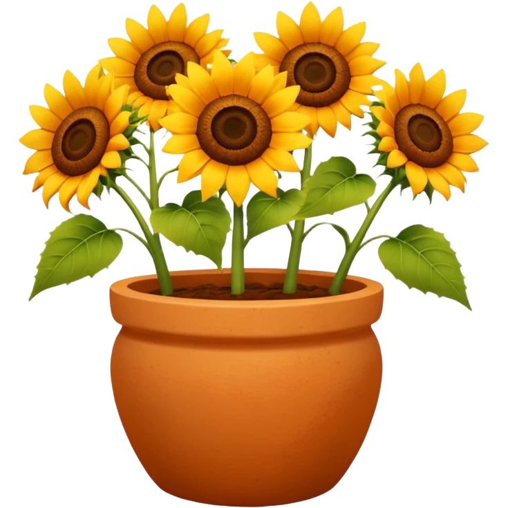 sun flowers in a clay pot emoji