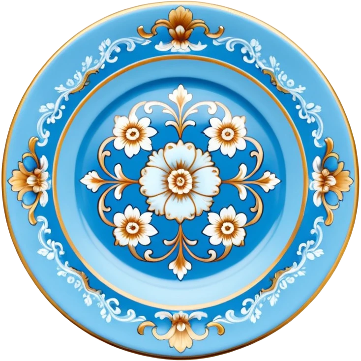 vintage rococo highly detailed pale blue plate emoji