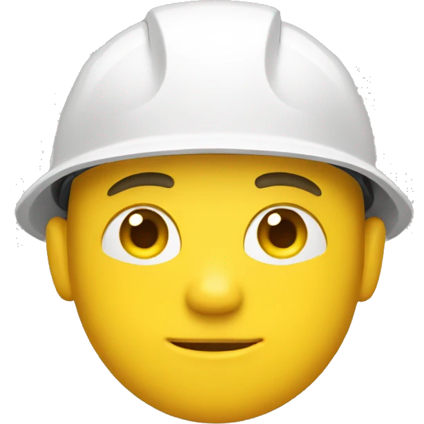 A braver man, white skin, with a construction hat yellow emoji