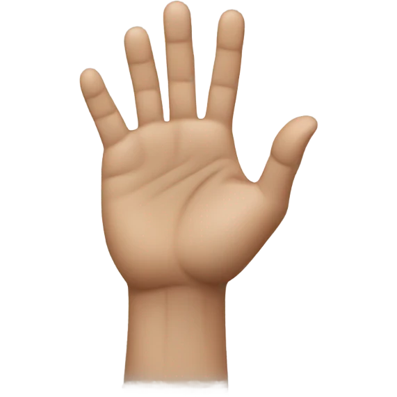 Right hand on chest, left hand raised and pointing to the sky emoji