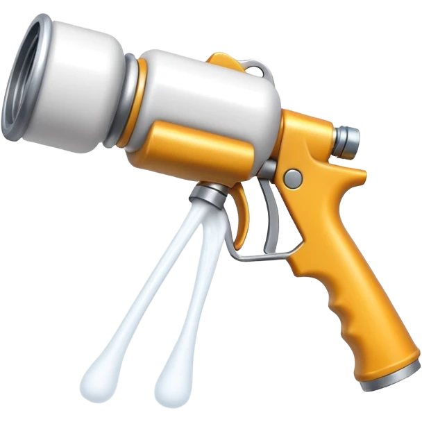 foam sprayer nozzle object icon, hose nozzle spraying thick foam, shiny metal parts, 3D cartoon, mobile game icon style, centered, clean background, no text, no watermark

 emoji