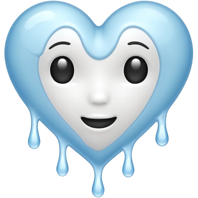 white heart melting emoji