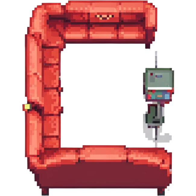 red sofa 3/4 inclined angle emoji