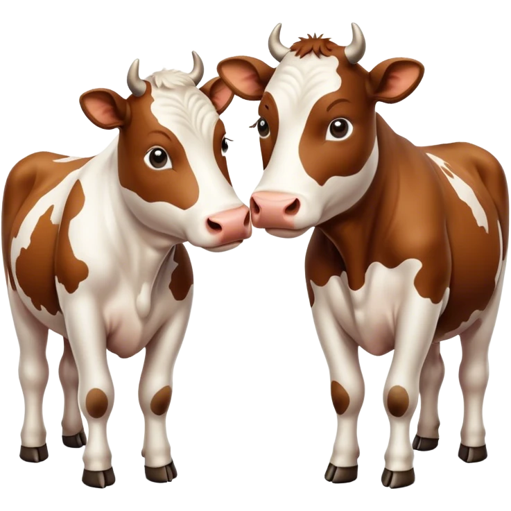 two cows in love emoji