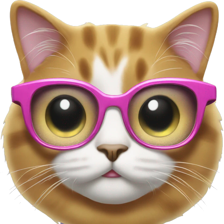 Silly cat with sparkly glasses emoji