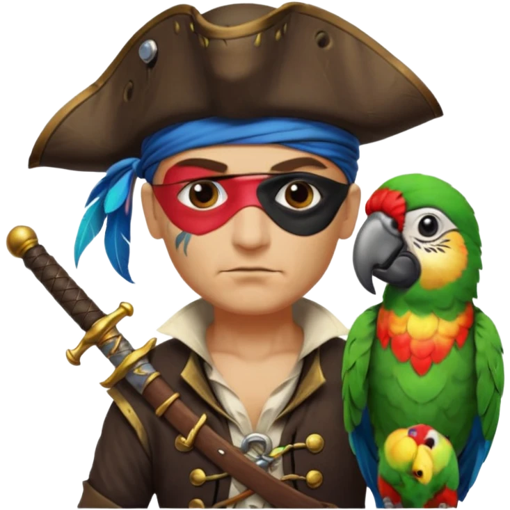 pirate and parrot emoji