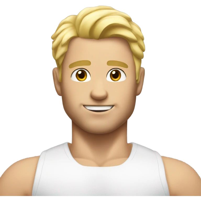 Gorgeous white man with blonde hair and a muscular physique  emoji