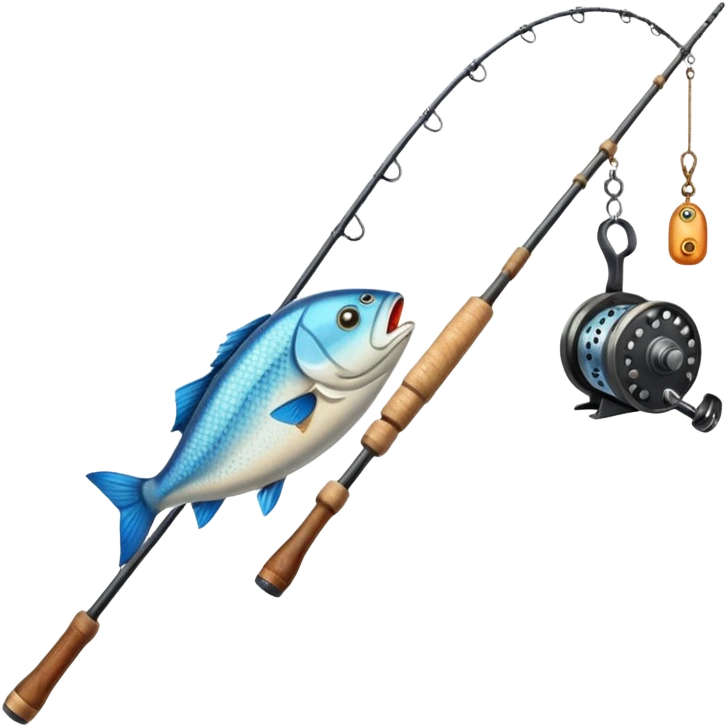 fat fishing rod with fish emoji