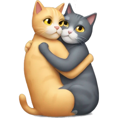 two cats hugging  emoji