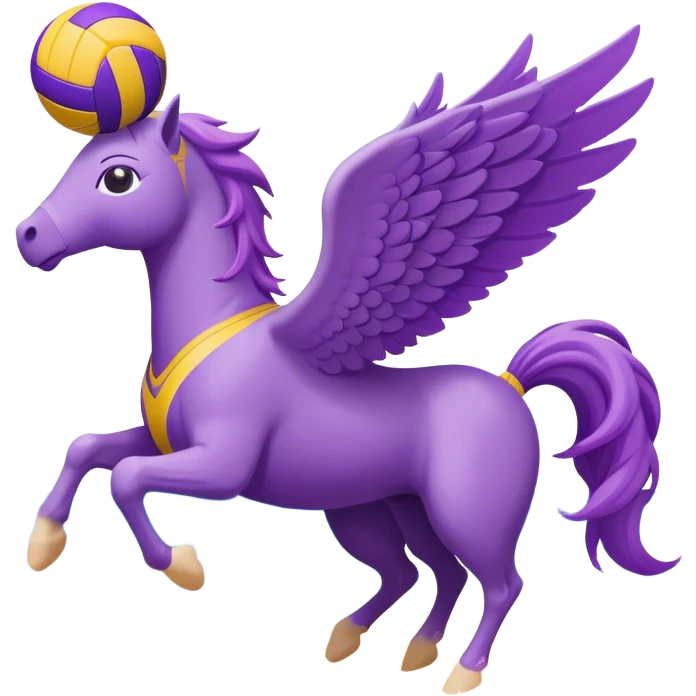 Purple Pegasus playing volleyball at the beach emoji