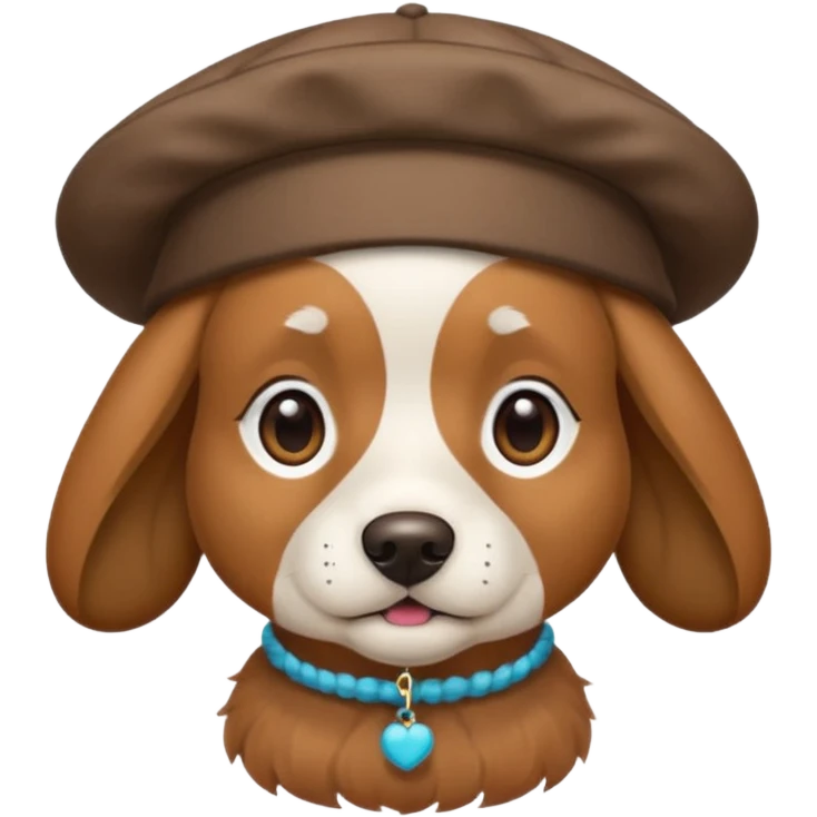 dog wearing grany emoji