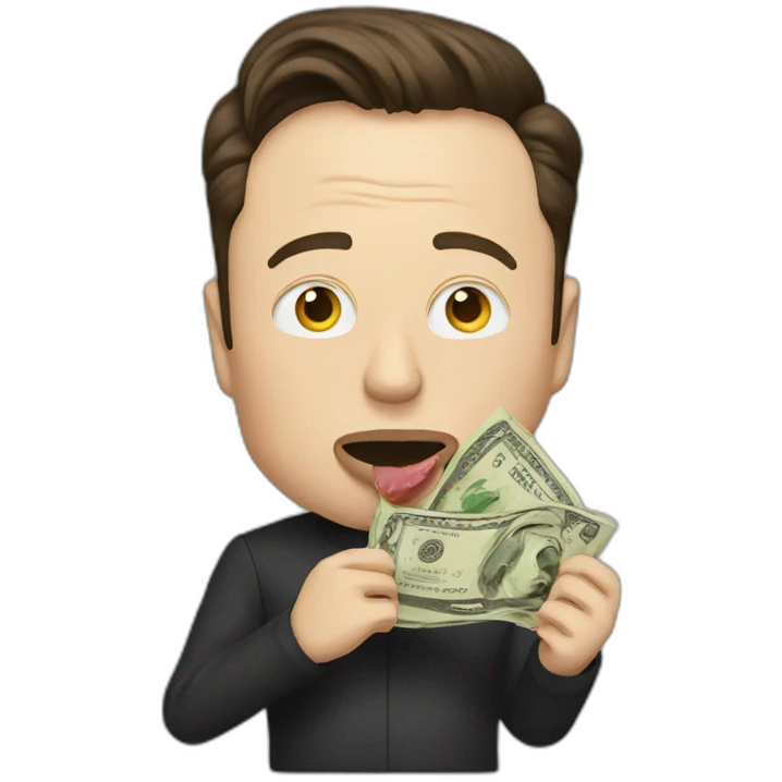 Elon musk eating money emoji