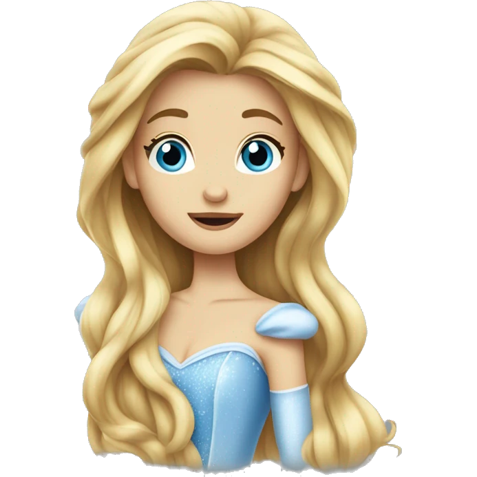 Cinderella with long hair isolated emoji