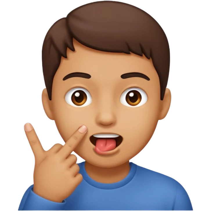 Emoji mordiendose el dedo en forma coqueta  emoji