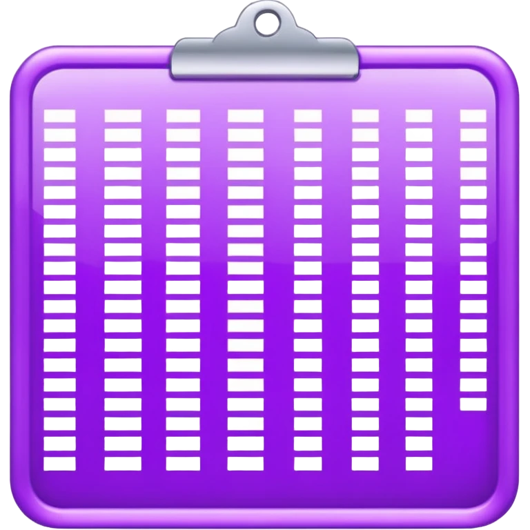 Glitter Purple and Cian spreadsheet paper list emoji