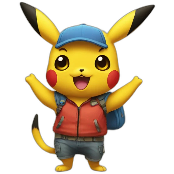 Pickachu arrive a lecole emoji