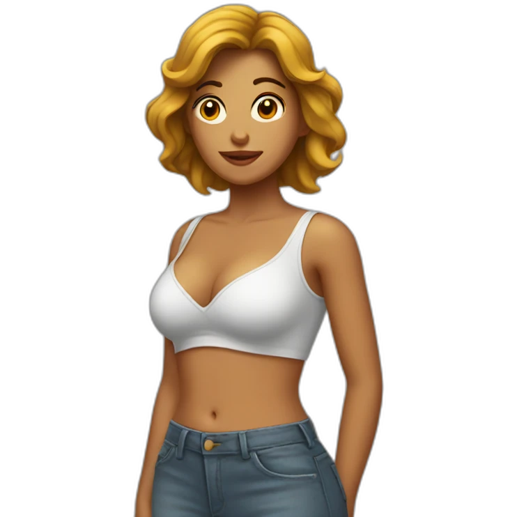 mujer sin bra emoji
