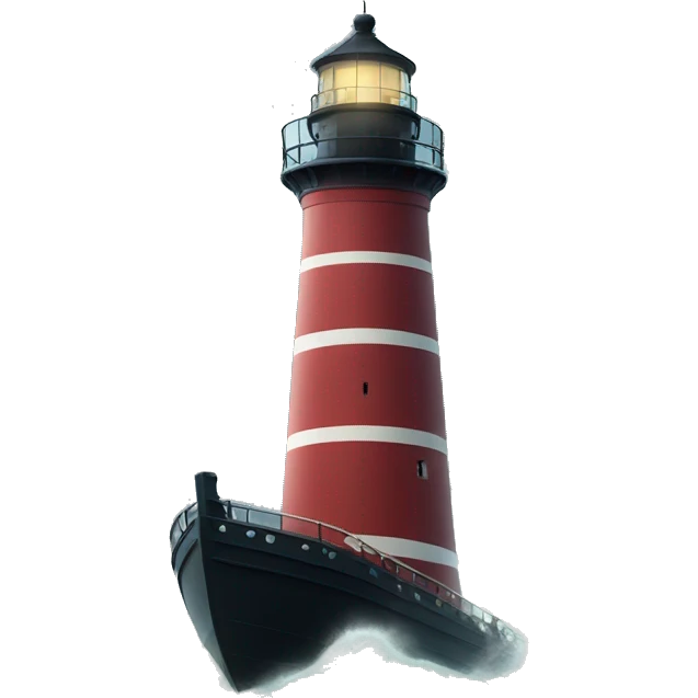 A ship in a storm lighthouse  emoji