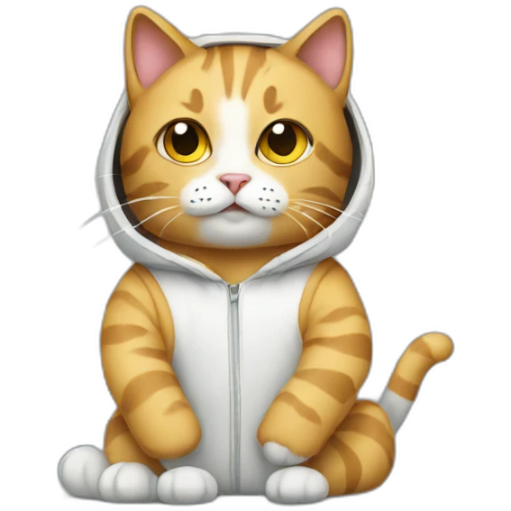 Cat wearing a onesie emoji