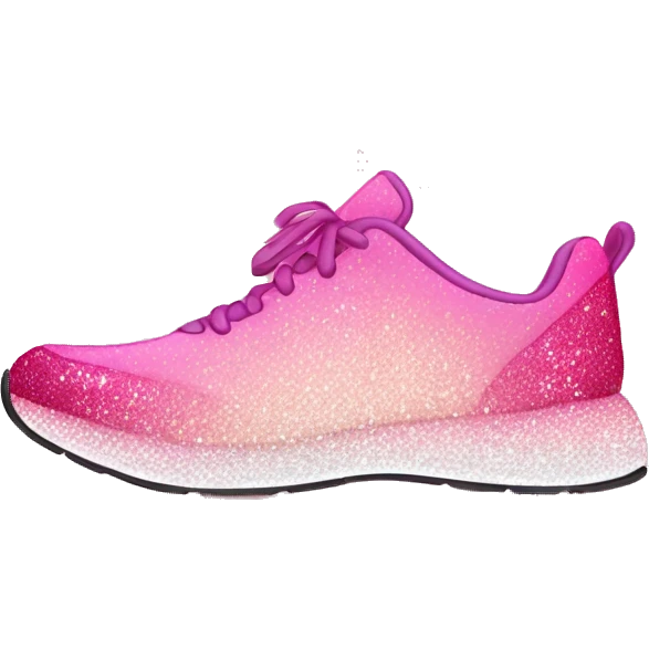 Pink ombre running-shoes with glitter  emoji