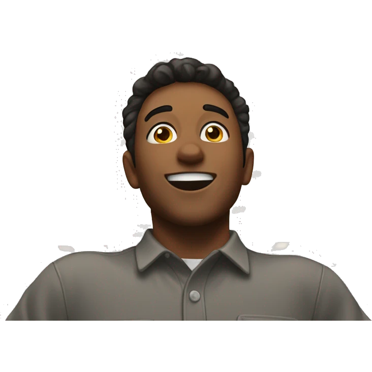 a person looking up at the ceiling and smiling  emoji