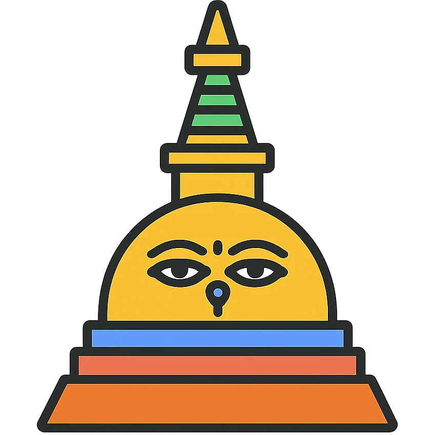 stupa or temple icon, clean modern style, representing exploring Kathmandu's heritage sites emoji