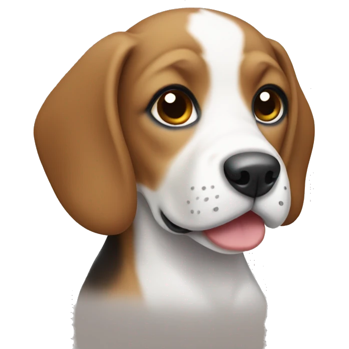 White brown beagle puppy emoji