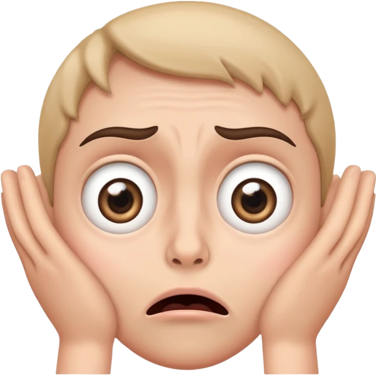 frightened face with wide eyes and hands on cheeks emoji