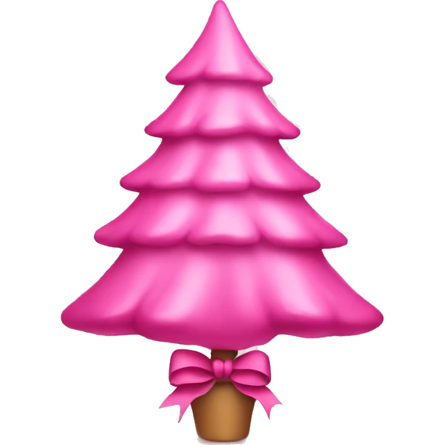 pink christmas tree with pink bow emoji