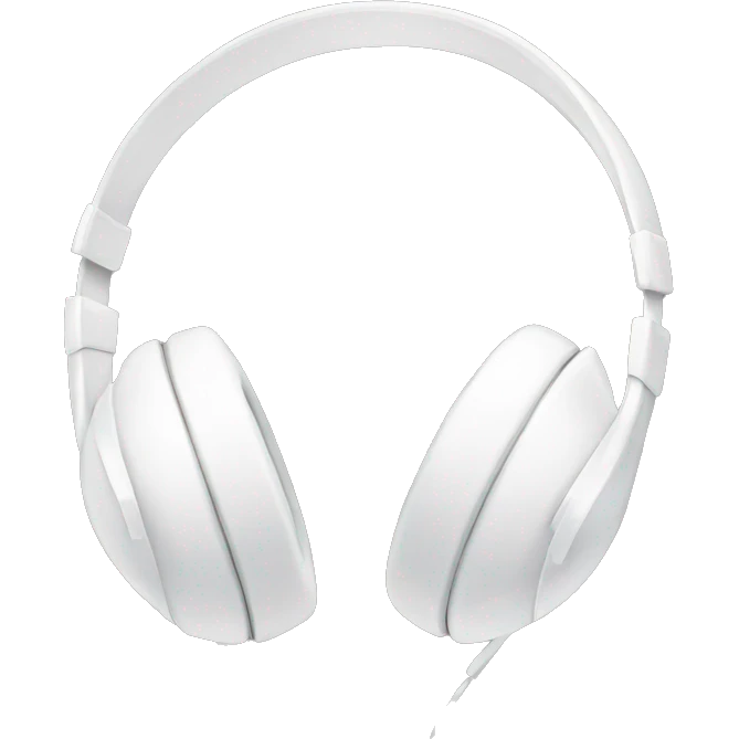 white headphones with white bows emoji