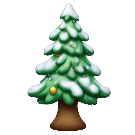 christmas tree with snow emoji