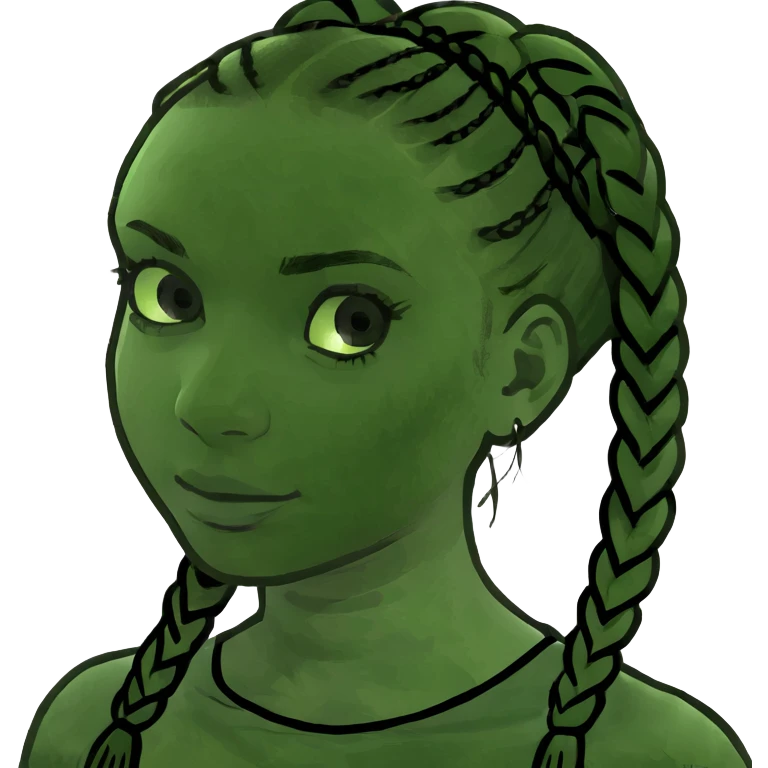 Girl with braids and she is brownskin emoji