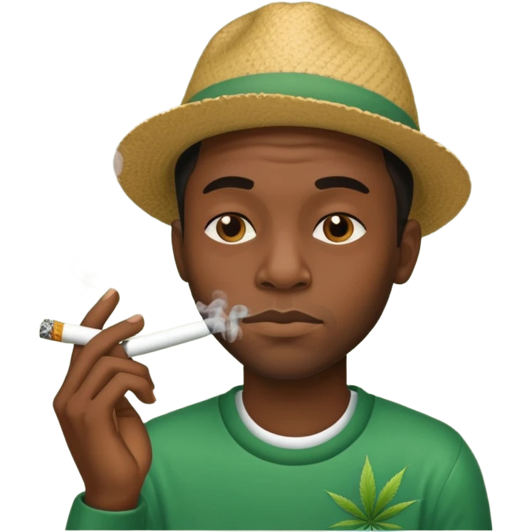 Black man Smoking weed emoji