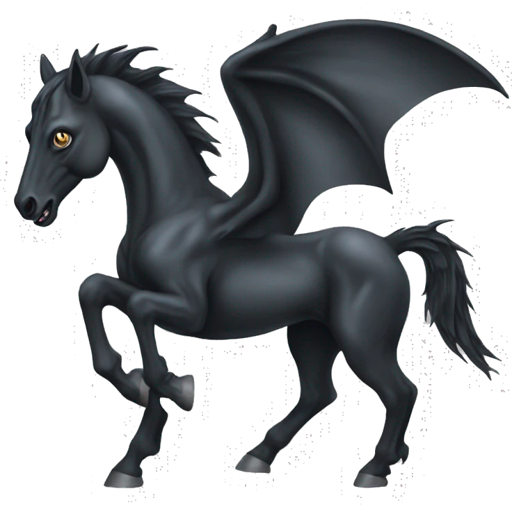 thestral: Winged horses visible only to those who have witnessed death and understand its significance. emoji