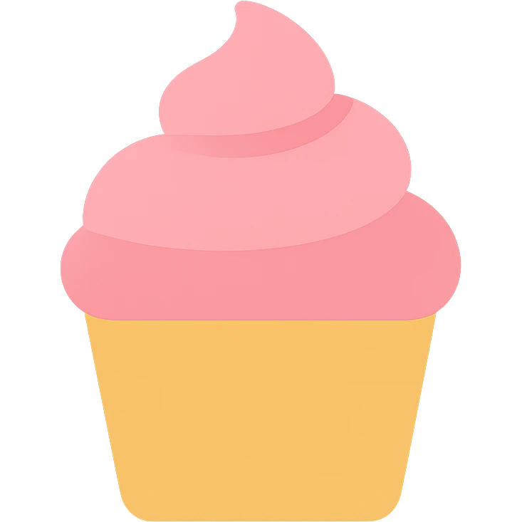 cupcake with pink icing icon emoji
