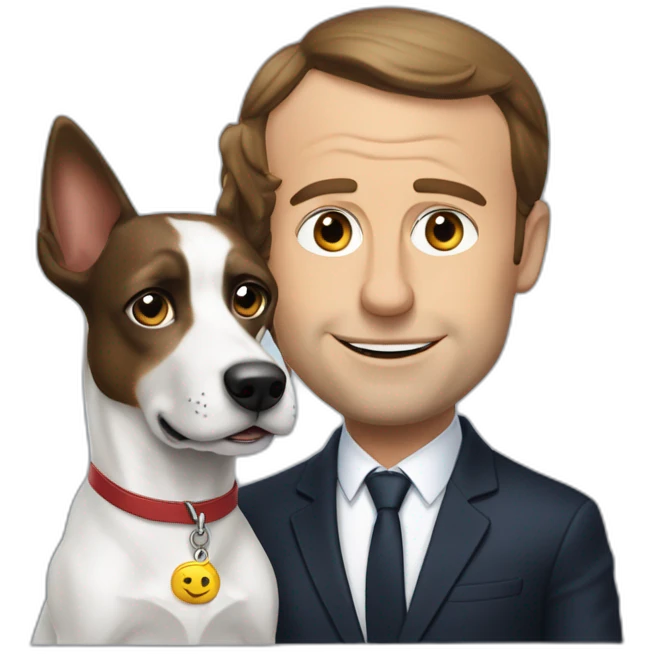 Macron et un Chien emoji