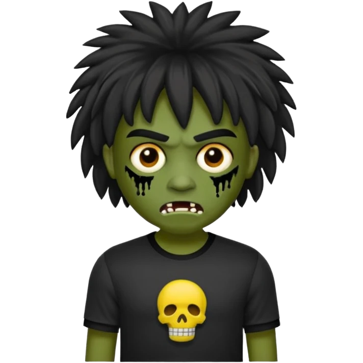 Crie um menino de cabelo loiro escuro de franja zumbi com uma blusa da adidas no estilo emoji do ios emoji