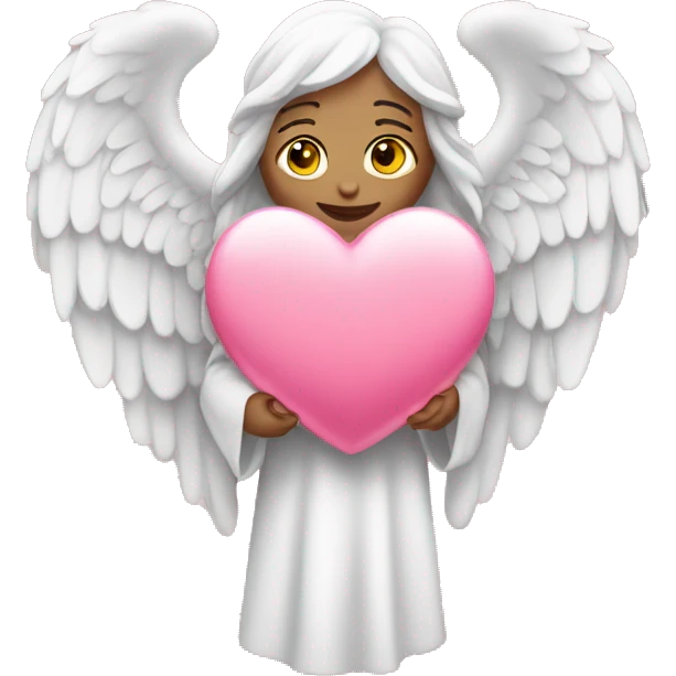 Pink heart with angel emoji