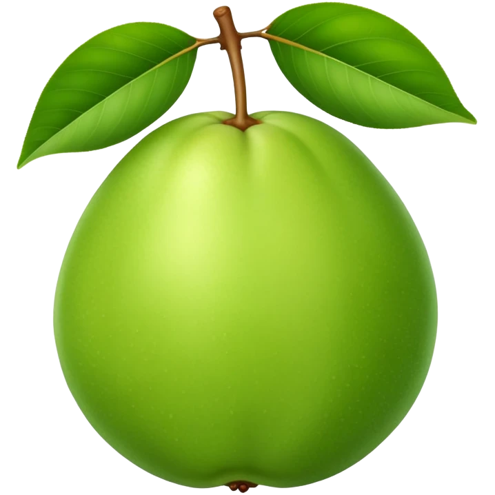 A whole green guava fruit with slight yellow tint emoji