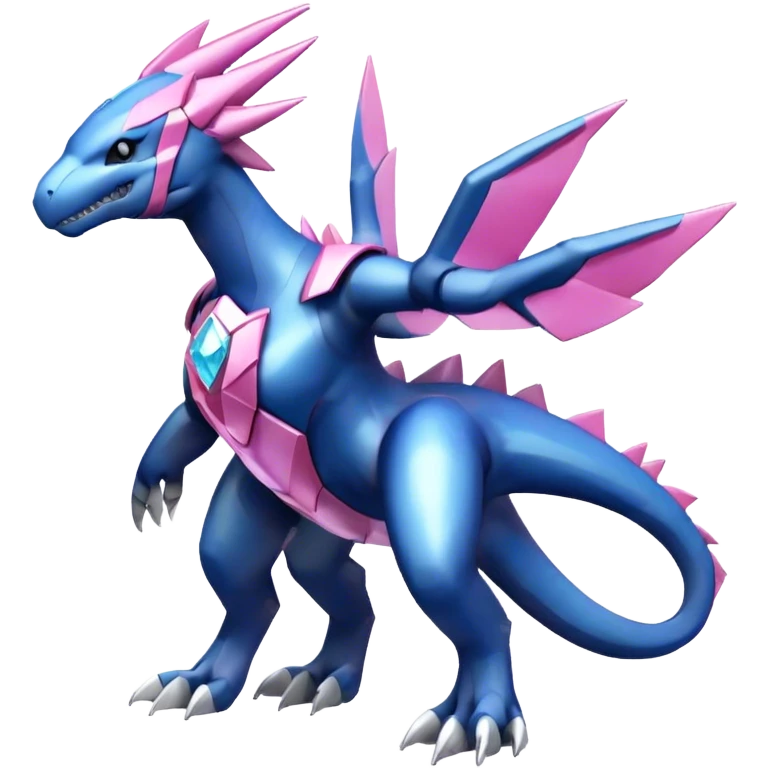 Futuristic Cool Cute Edgy Shiny Digimon-Dialga-Palkia-hybrid full body emoji