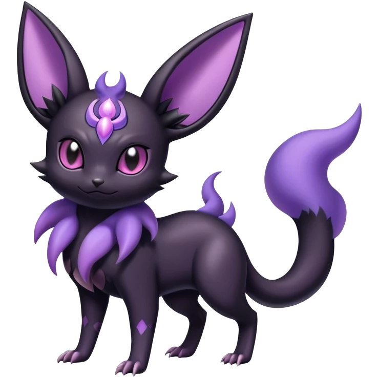 Shiny Dark Noibat-Espeon-Umbreon-Nidorino-fusion-hybrid full body emoji