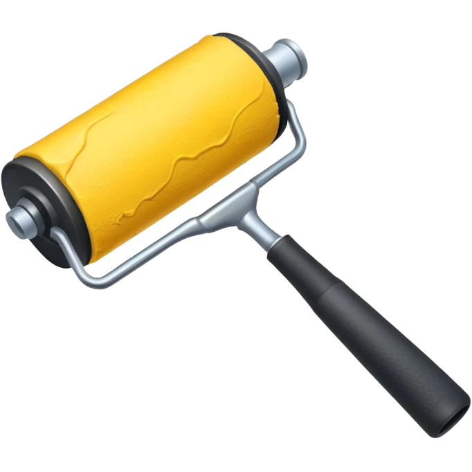 paint roller with yellow paint on it emoji