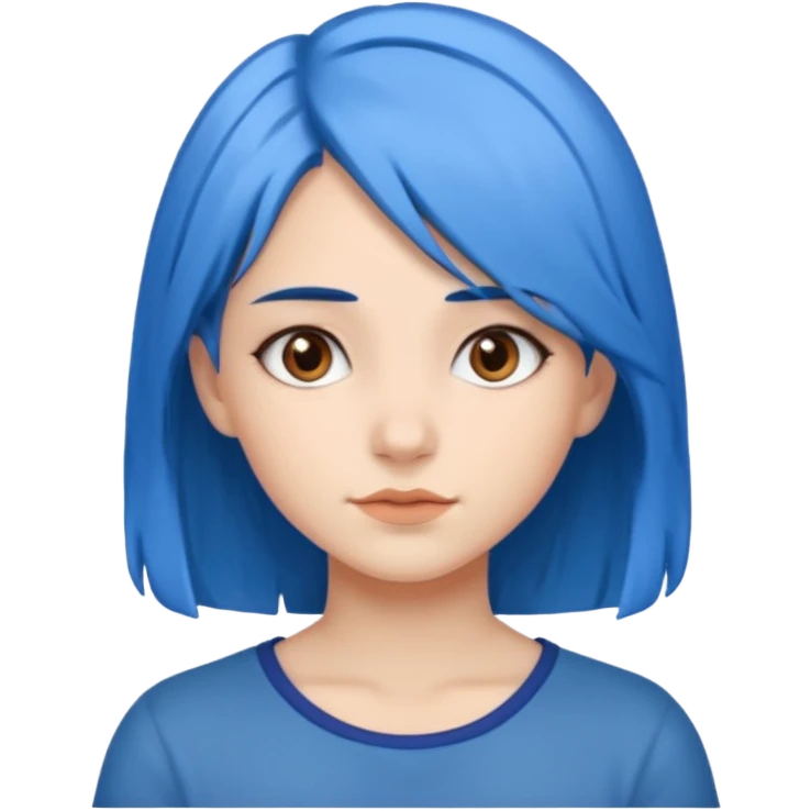 blue hair girl with brown eyes  emoji
