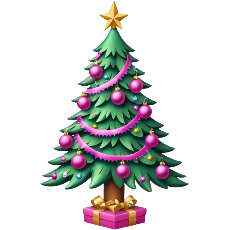 Christmas tree pink emoji